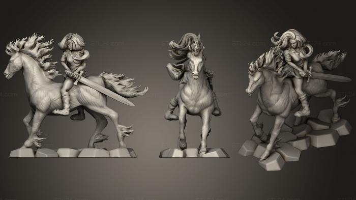 Figurines heroes, monsters and demons (Horse Rider, STKM_0865) 3D models for cnc